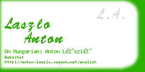 laszlo anton business card